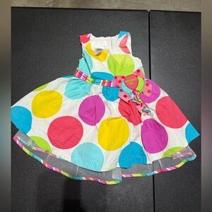 Vintage Bonnie Baby Yellow and Pink Birthday Girl Dress